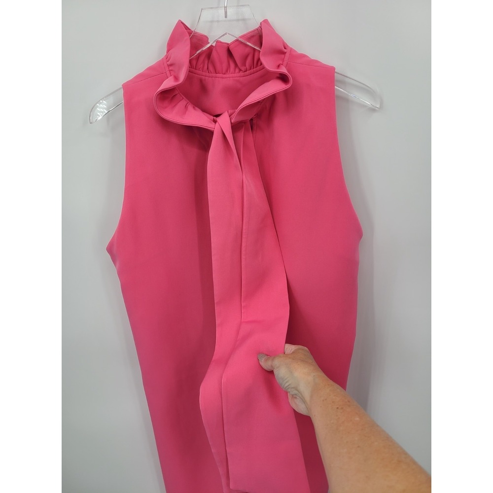 Tuckernuck XXL Hot Pink Blythe Ruffle Neck Bow Mini Dress Barbie Coquette - Picture 11 of 15